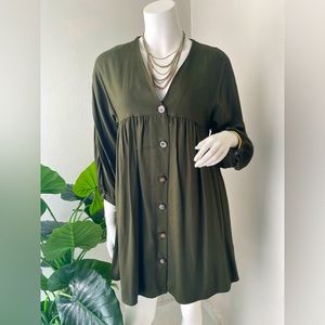 Zara short dress olive green size XS.